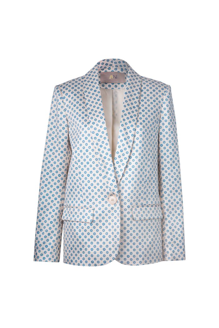 Printed satin fitted blazer