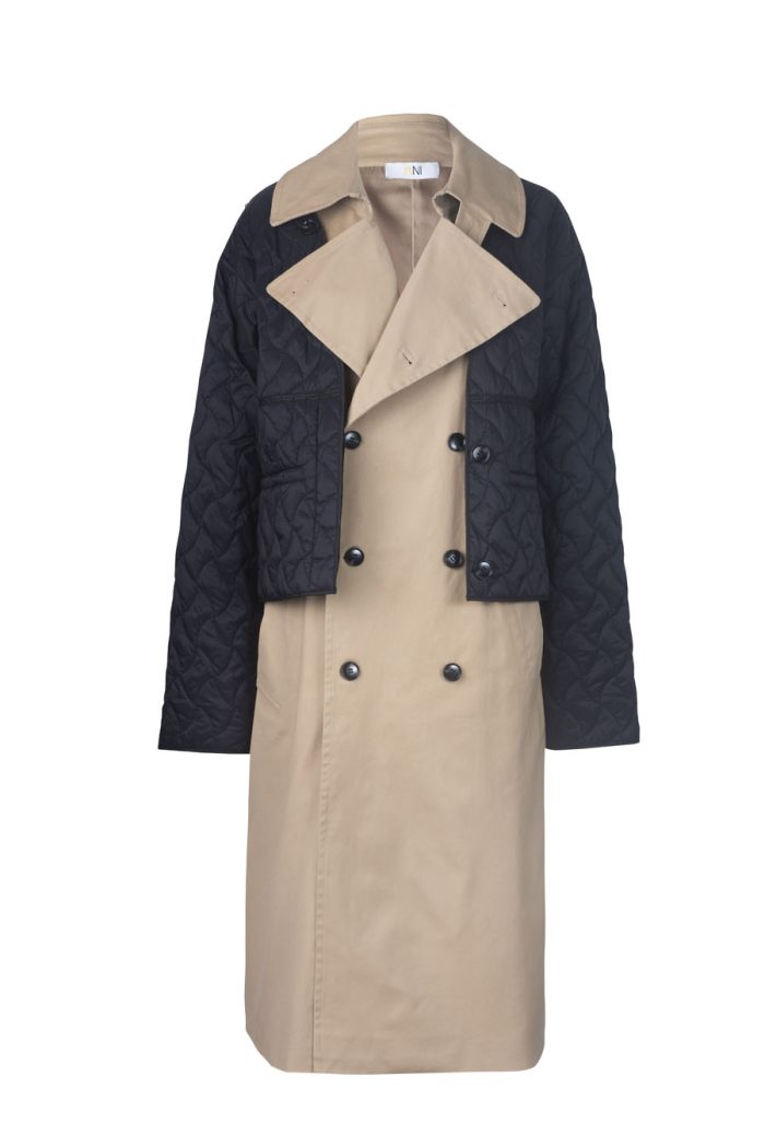 Cotton twill trench coat