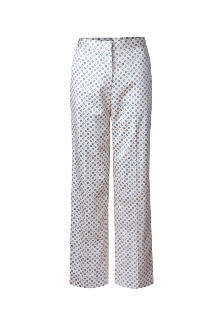 Printed satin tailored pants